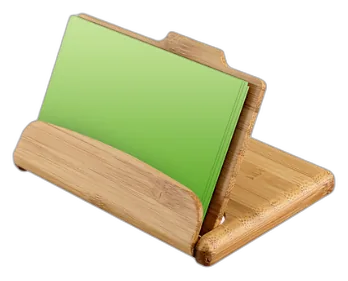 Porta tarjeta sobre mesa
