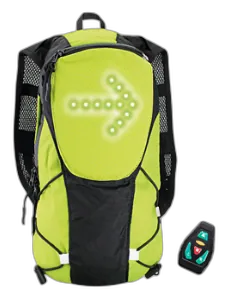 Mochila Con Señalética De Transito Para Bicicleta