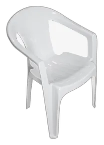 Generica – Silla Ratan Glamour Con Brazos Blanco
